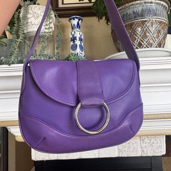 Osgoode Marley Purple Leather Ring Detail Shoulder Bag